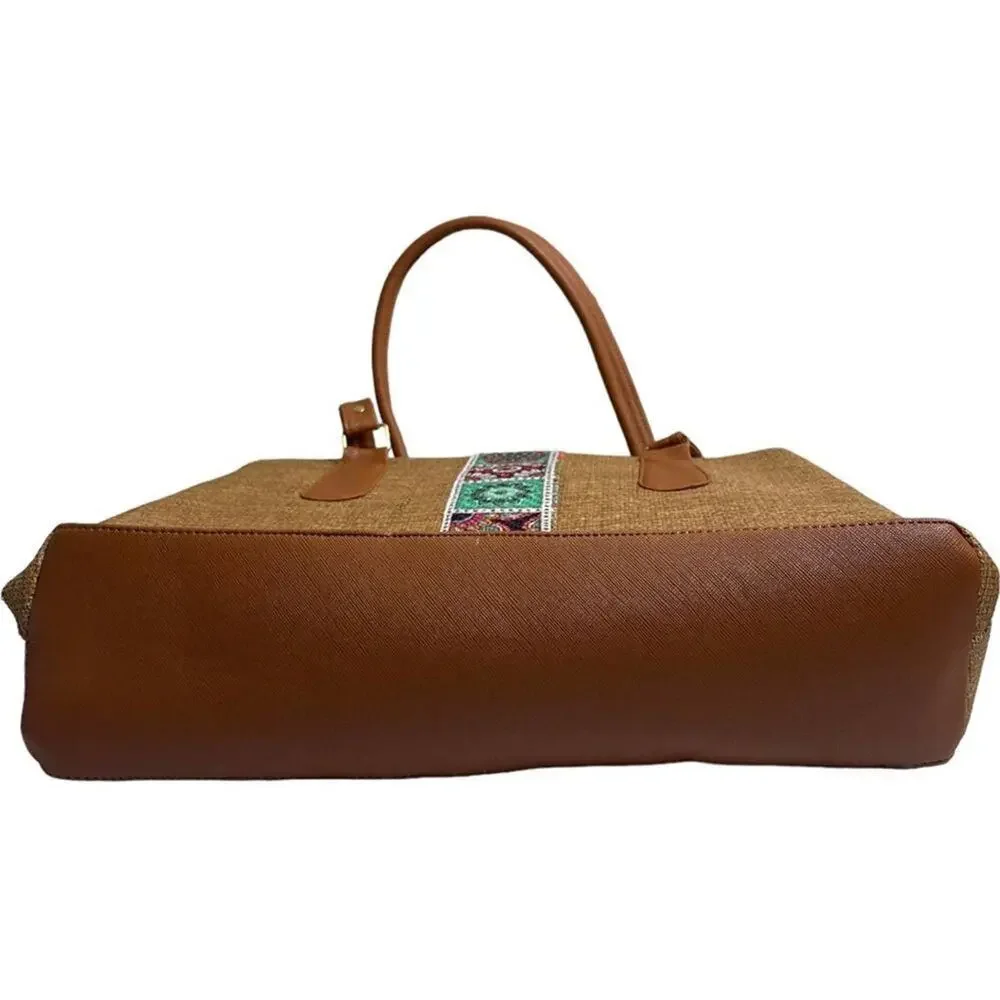 Brown Cream LargeTote Bag